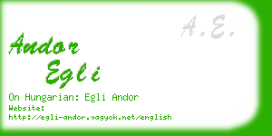 andor egli business card